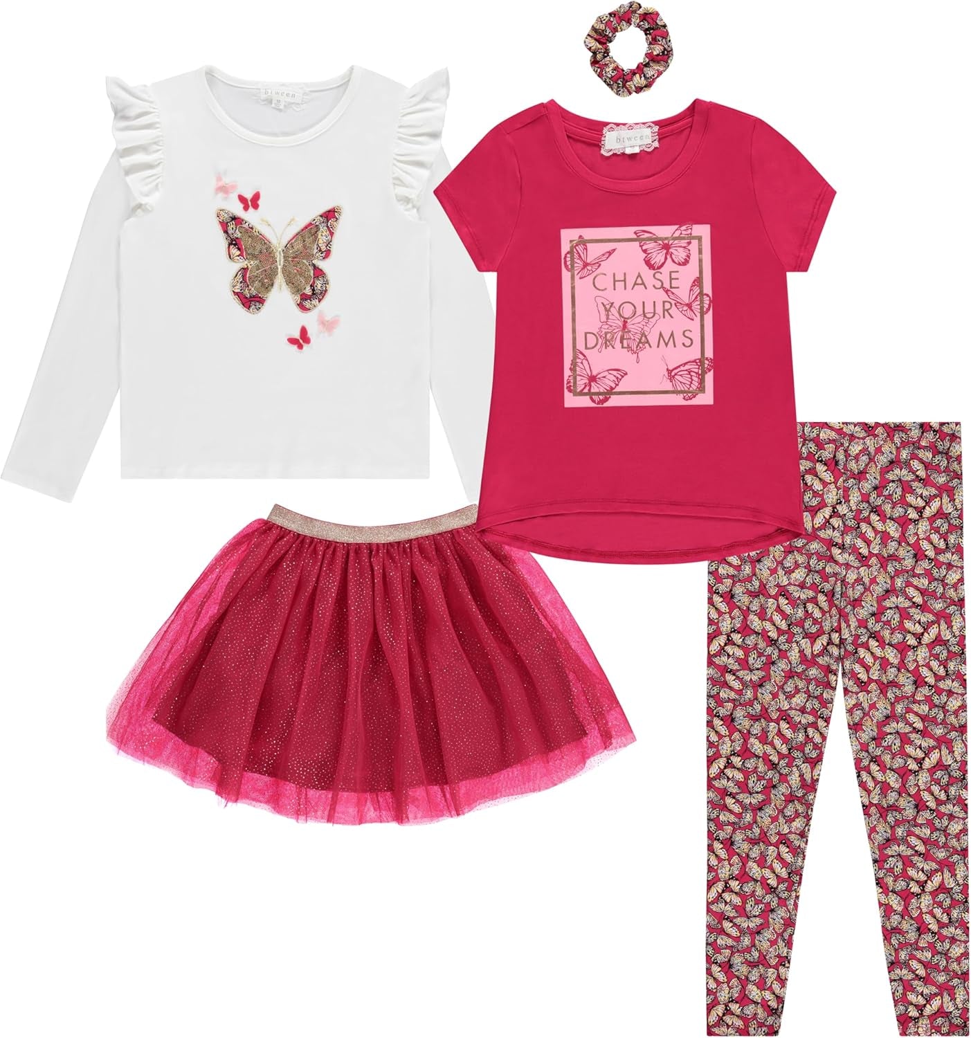 Girls Kids Clothing and Accessory Set- 5Pc Mix and Match Sets