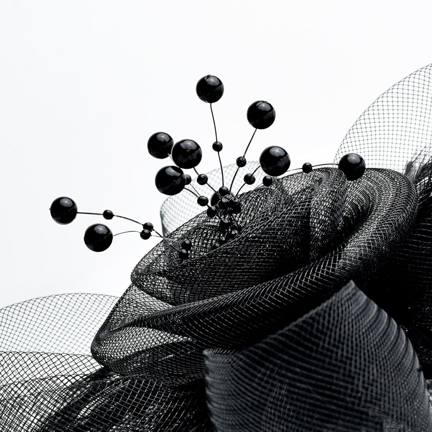 Fascinators Hats for Women Tea Party Hat Kentucky Derby Hat Wedding Headpiece Feather Mesh Hair Clip