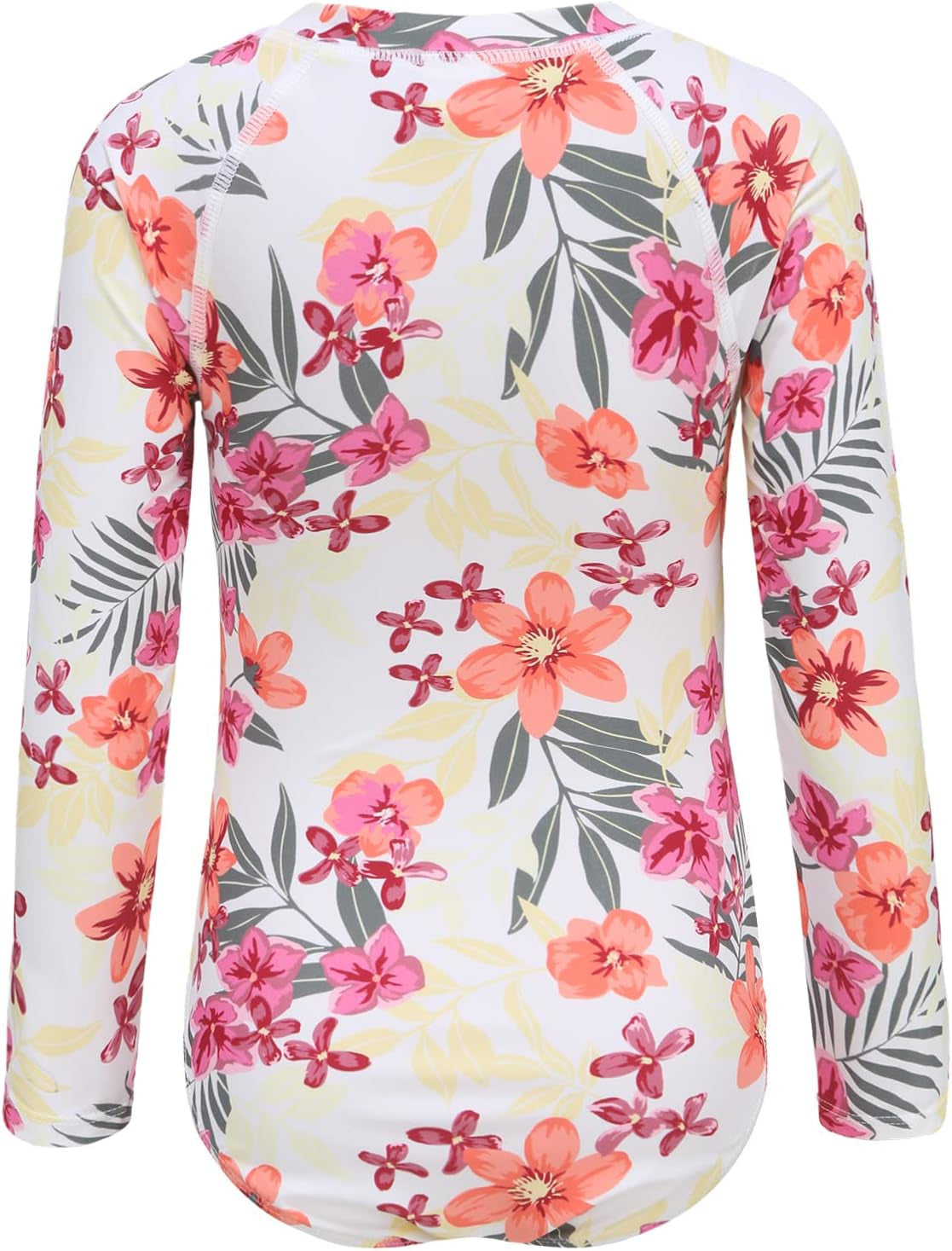 Girls One Piece Swimsuits Long Sleeve Rash Guard Zipper Front Bathing Suit UPF 50+