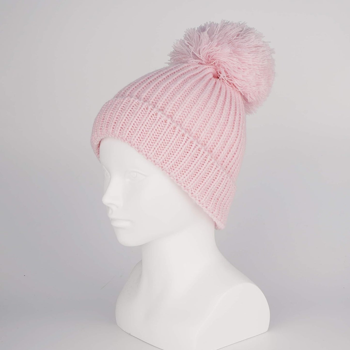 Winter Warm Knitted Baby Hats for Girls Pom Pom Kid Toddler Boys Beanies Cap with Fleece Lining