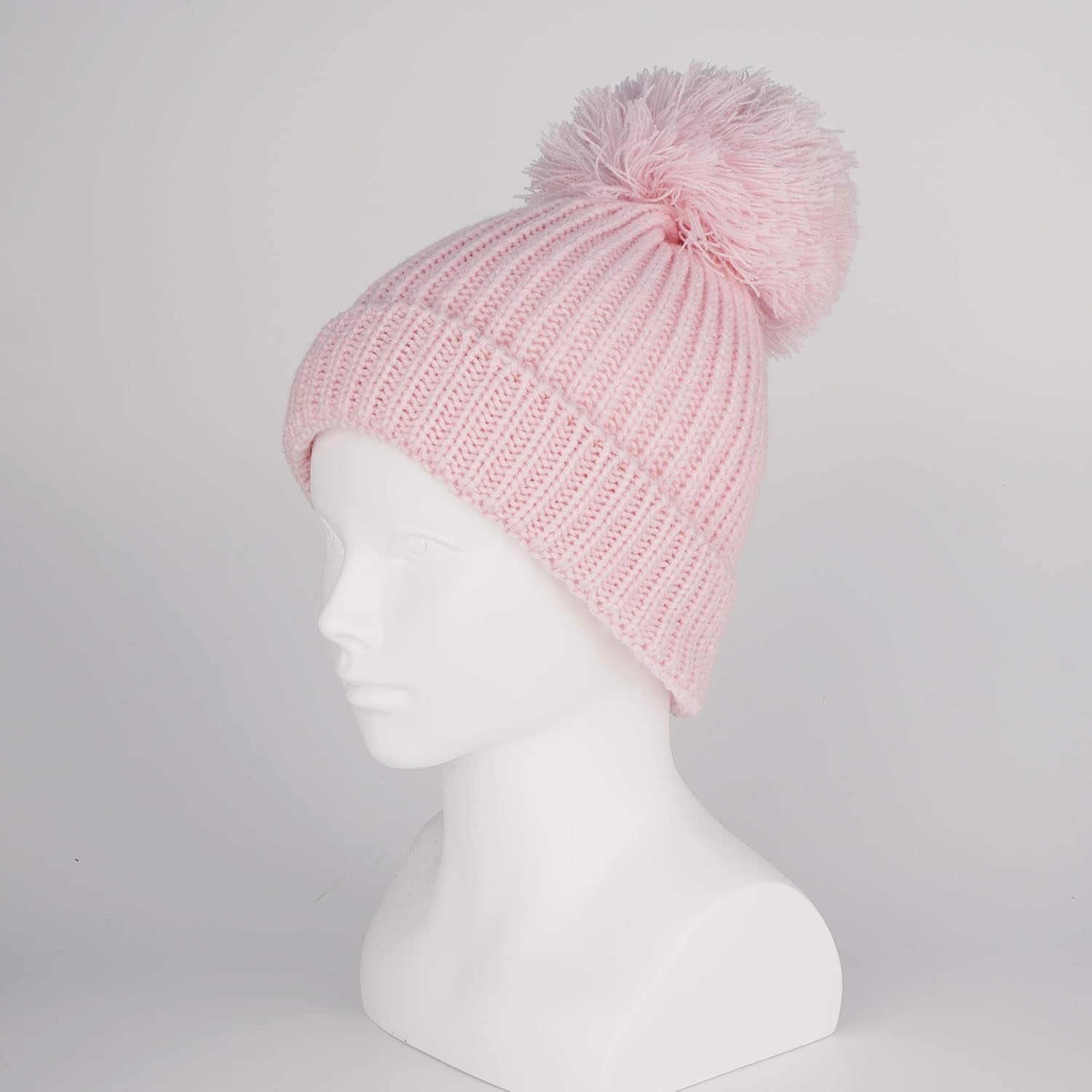 Winter Warm Knitted Baby Hats for Girls Pom Pom Kid Toddler Boys Beanies Cap with Fleece Lining
