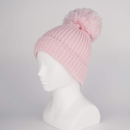 Winter Warm Knitted Baby Hats for Girls Pom Pom Kid Toddler Boys Beanies Cap with Fleece Lining