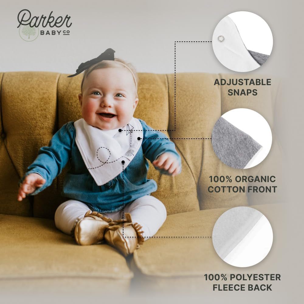 Parker Baby Bandana Drool Bibs 4 Pack Baby Bibs for Boys, Girls, Unisex