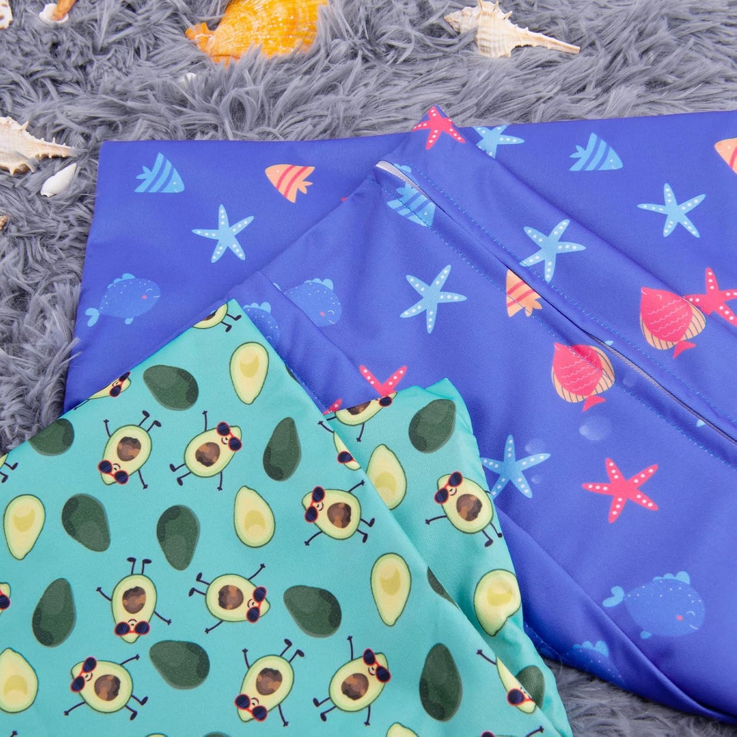 2Pcs Cloth Diaper Wet Dry Bags Waterproof Reusable with Two Zippered Pockets Travel Beach Pool Daycare Soiled Baby Items Yoga Gym Bag for Swimsuits or Wet Clothes LZX4344