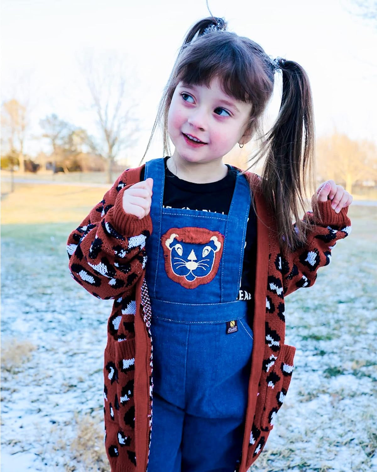 Girl'S Casual Open Front Long Cardigan Sweaters with Pockets