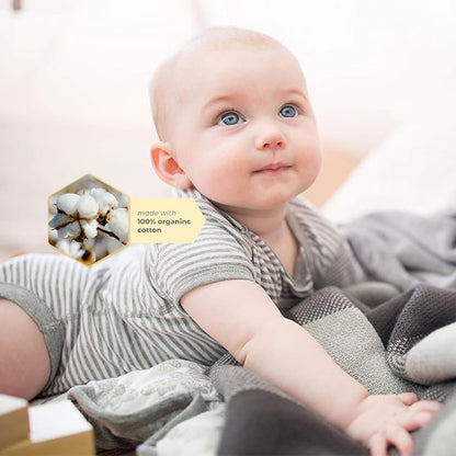 Unisex Organic Cotton Short and Long Sleeve Bodysuits, 5-Pack