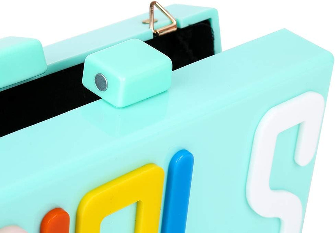 Women Evening Clutch Bag, Acrylic Square Box Shoulder Handbags for Wedding Party Tote Purse