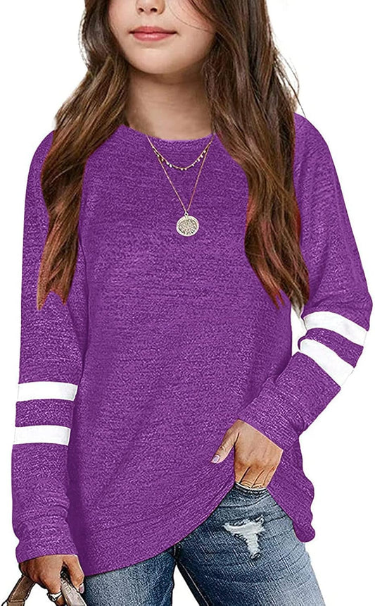 Baby Girl Clothes, Kids Girls Casual Crewneck Tunic Tops Long Sleeve Pullover Sweatshirt Casual Loose Blouse T-Shirt B33
