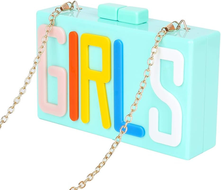 Women Evening Clutch Bag, Acrylic Square Box Shoulder Handbags for Wedding Party Tote Purse
