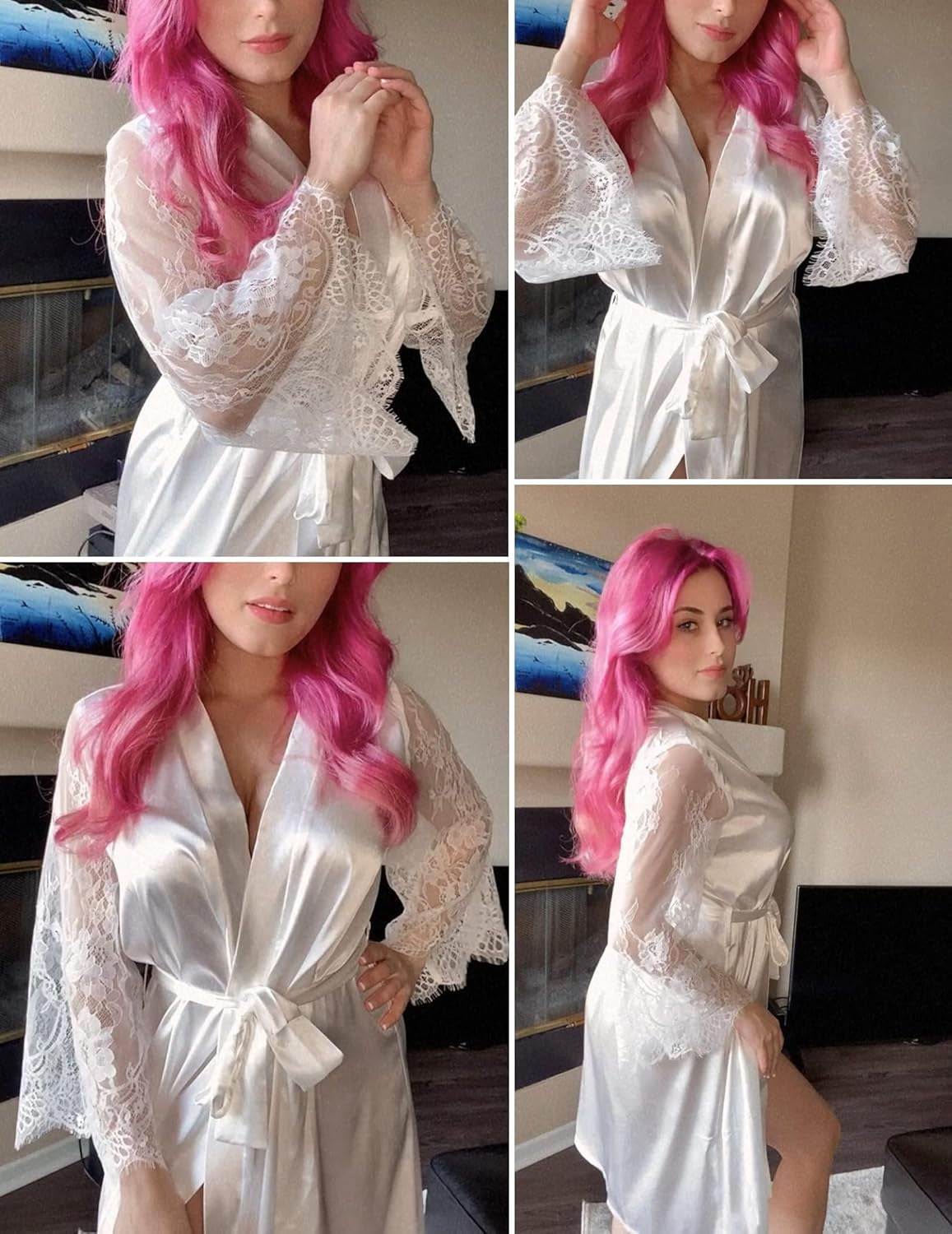 Women'S Satin Kimono Robe for Bridesmaid and Bride Wedding Party Getting Ready Short Robe