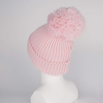 Winter Warm Knitted Baby Hats for Girls Pom Pom Kid Toddler Boys Beanies Cap with Fleece Lining