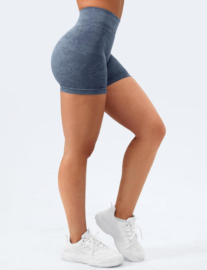 Women Seamless Camo Shorts High Waisted Gym Yoga Workout