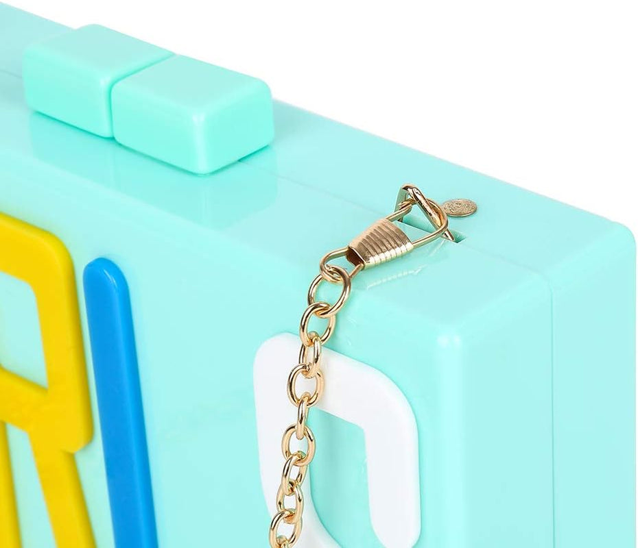 Women Evening Clutch Bag, Acrylic Square Box Shoulder Handbags for Wedding Party Tote Purse