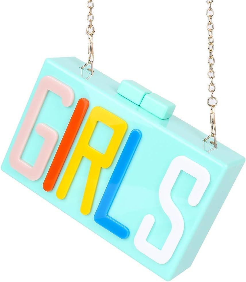 Women Evening Clutch Bag, Acrylic Square Box Shoulder Handbags for Wedding Party Tote Purse