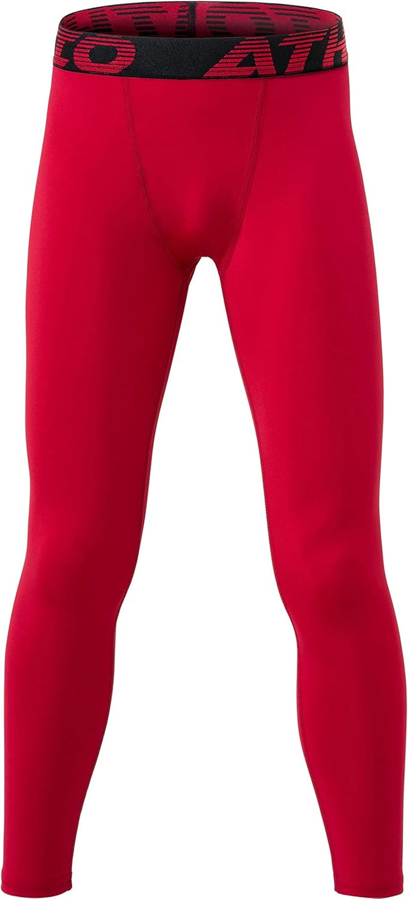 Boy'S UPF 50+ Compression Pants Baselayer, Cool Dry Active Running Tights, 4-Way Stretch Workout Leggings