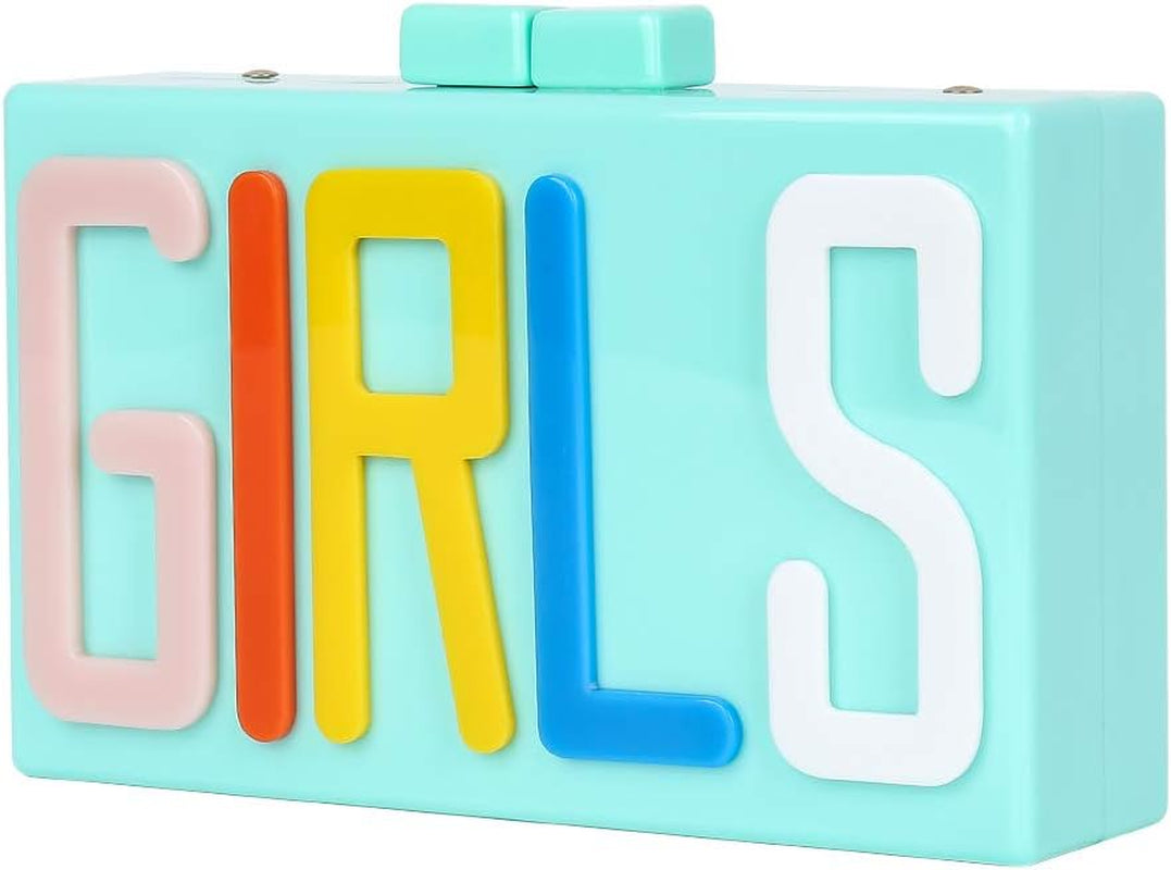 Women Evening Clutch Bag, Acrylic Square Box Shoulder Handbags for Wedding Party Tote Purse