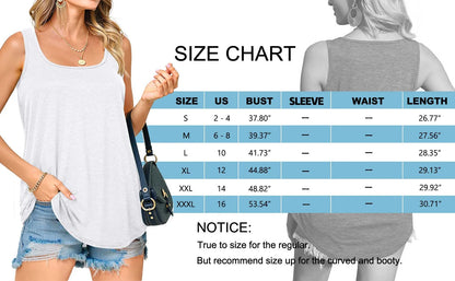 Summer Womens Tank Tops U Neck Casual Flowy Sleeveless Shirts for Women